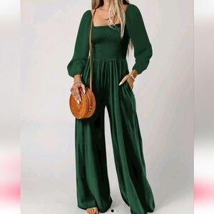 Elegant Green Wide-Leg Jumpsuit